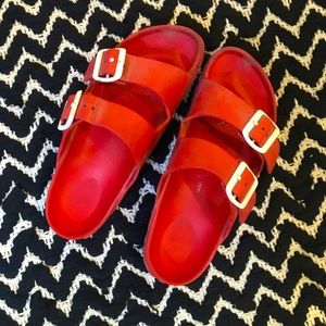 Rubber Birkenstock’s size 7.5